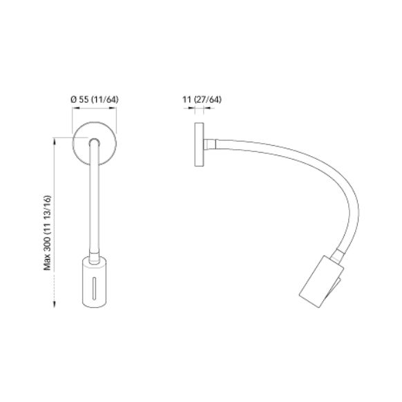 Quick Marine - Audrey LED Reading Light (Warm White, 10/30V, Black, Chromed Finish) (FASP1182TVCFA00) — Quality Boat Parts