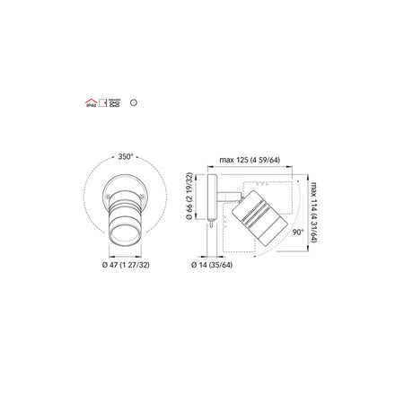 Quick Marine - Joyce RD50 Wall LED Reading Light - Daylight, 10/30V, 3W, IP40 — Quality Boat Parts