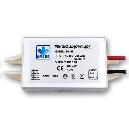 Mega LED - Driver Power Supply - 100-265V AC, 24V DC, 0.5A, 12W (30169-24) — Quality Boat Parts