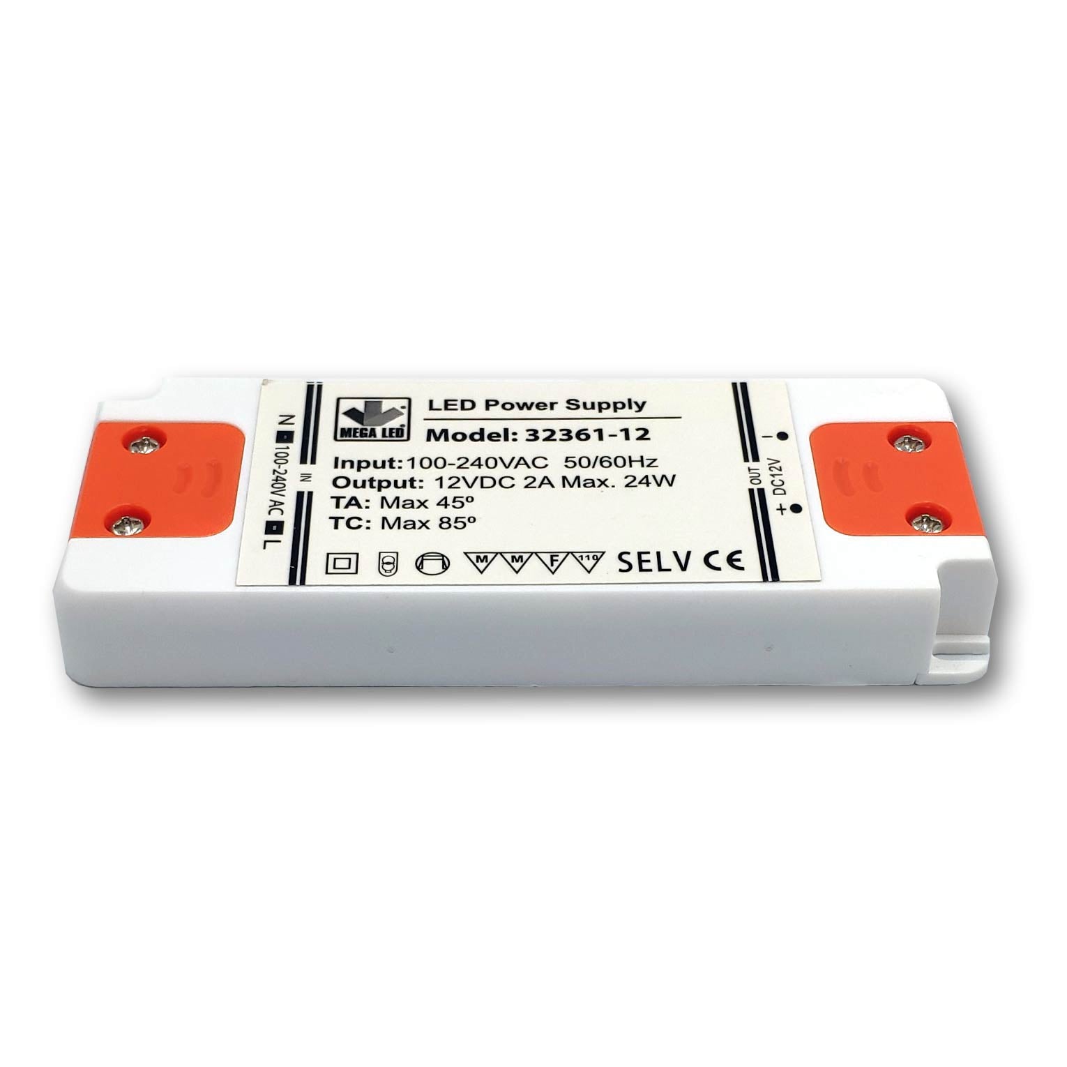 Mega LED - Driver Power Supply - 100-240V AC, 12V DC, 2A, 24W (32361-12) — Quality Boat Parts