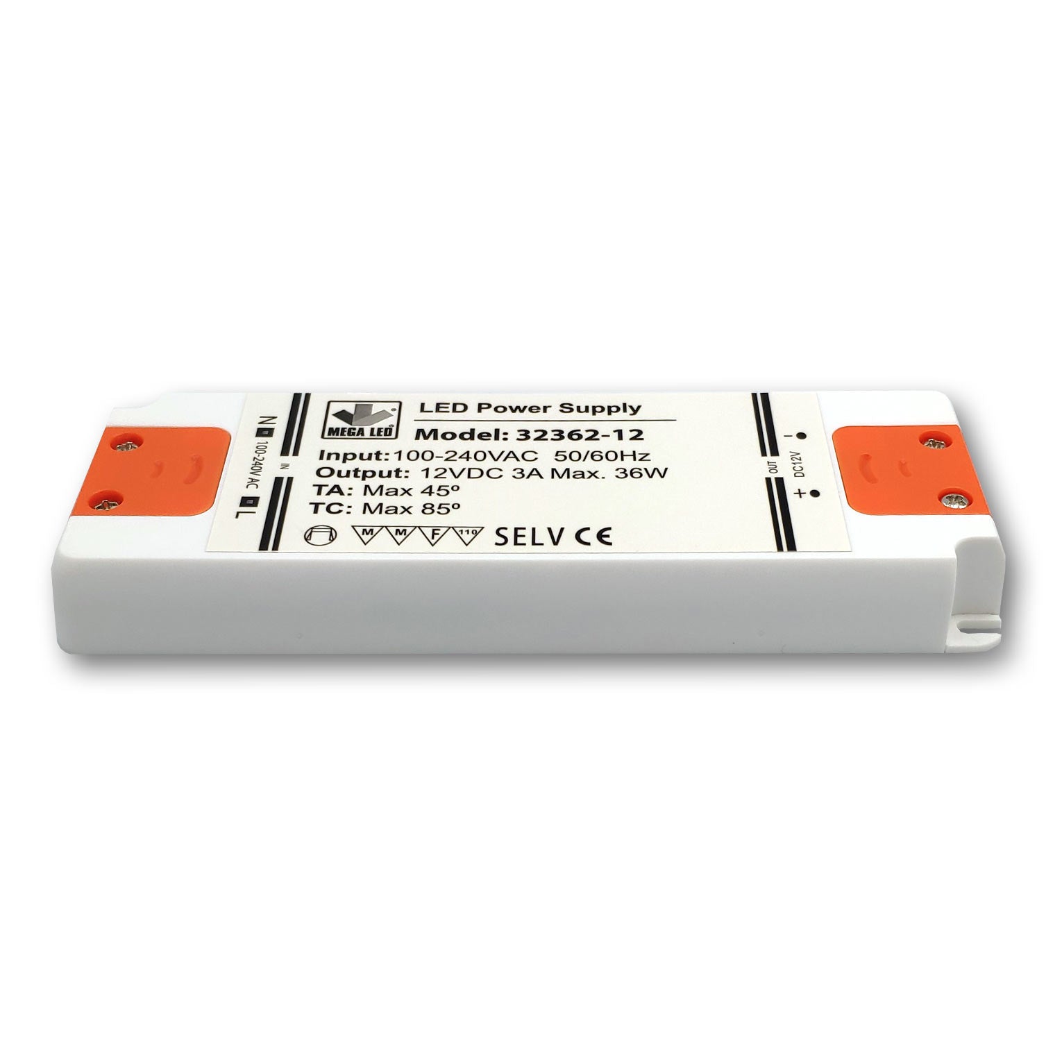 Mega LED - Driver Power Supply - 100-240V AC, 12V DC, 3A, 36W (32362-12) — Quality Boat Parts