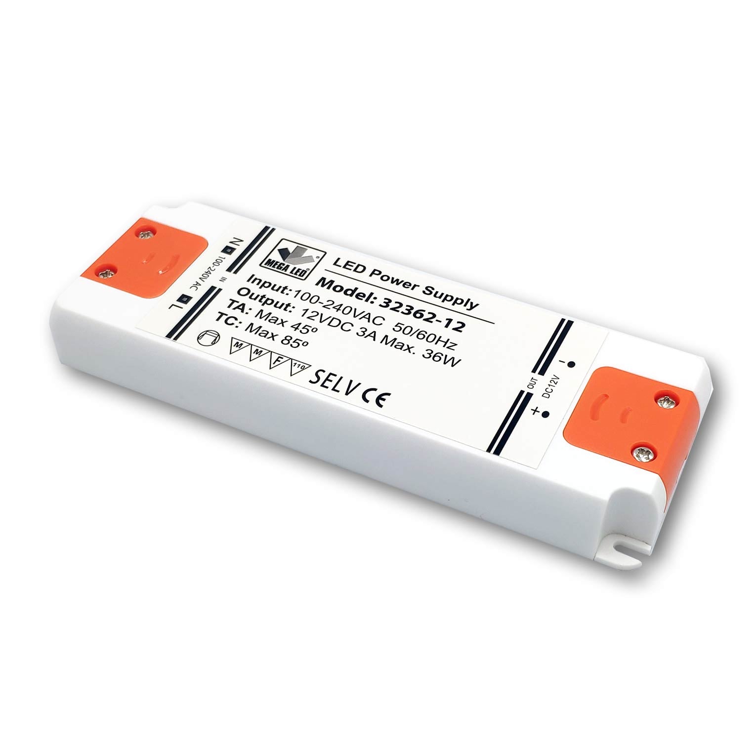 Mega LED - Driver Power Supply - 100-240V AC, 12V DC, 3A, 36W (32362-12) — Quality Boat Parts