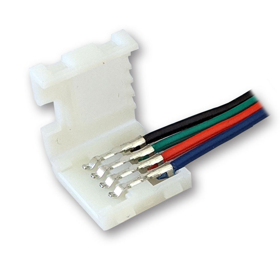 Mega LED - Linear Strip Power Connector - Solder Less LED Strip 4 Poles, End Power Connector 15cm (3528-EC4) — Quality Boat Parts