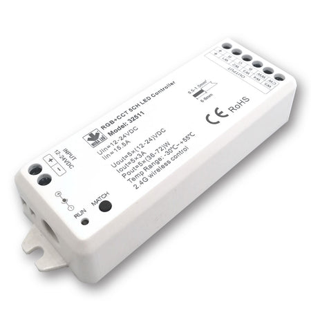 Mega LED - Wireless RF Dimmer Controller - Single Color & RGB+ 2 Whites RF Controller, 5 Channels — Quality Boat Parts