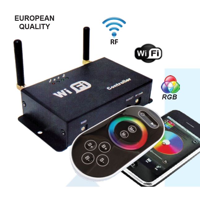 Mega LED - WI-FI RF Dimmer Controller - WI-FI & RF RGB Controller, Voltage 12-24V, 3 Channels (30908) — Quality Boat Parts