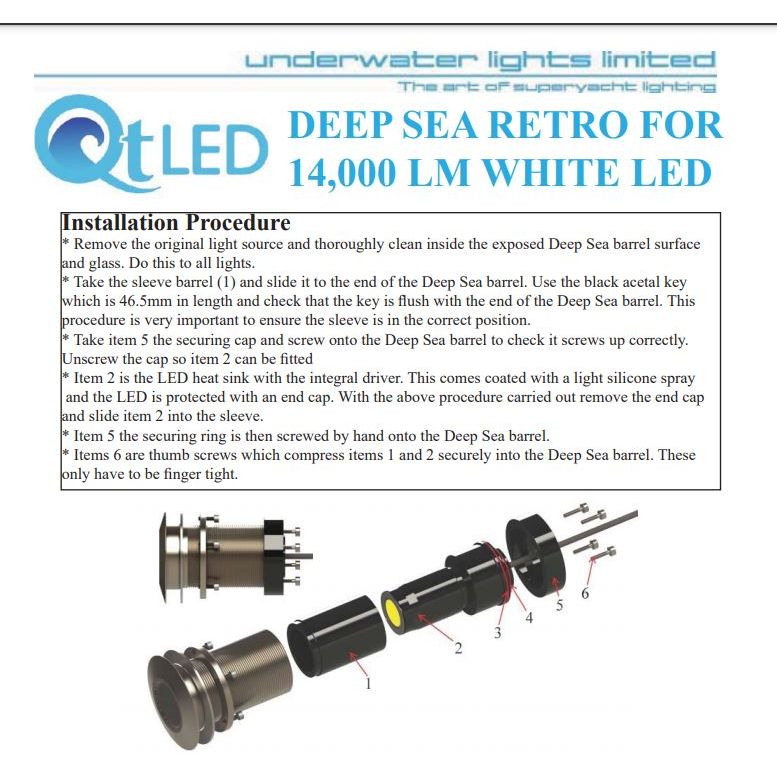 UWL - Deepsea Upgrade Underwater Light - 4A (Thru-Hull SeaLite 150W-HID Replacement) — Quality Boat Parts