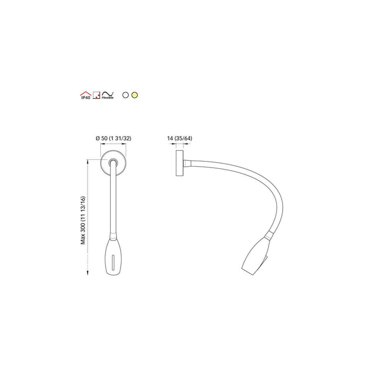 Quick Marine - Maya 30 LED Reading Light (Warm White, 10/30V, Chromed, Switch) (FASP0833CC06A00) — Quality Boat Parts