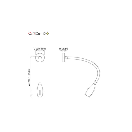 Quick Marine - Maya 30 LED Reading Light (Warm White, 10/30V, Chromed, Switch) (FASP0833CC06A00) — Quality Boat Parts