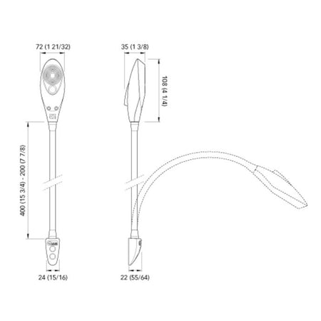 Quick Marine - Shark 50 LED Reading Light (Cool White/Red, 10/30V, White) (FASP1166BC11A00) — Quality Boat Parts