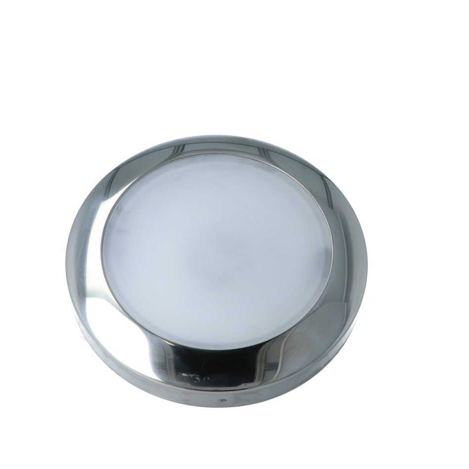 Mega LED - Andros LED Downlight Fixture - Surface Mount, 10-30V DC, Frosted Glass, Stainless Steel 316 Trim — Quality Boat Parts