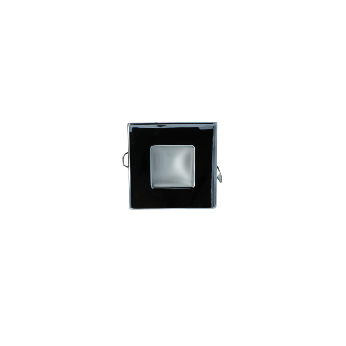 Mega LED - Anafi Square Downlight Fixture - For G4 LED Bulb Chromed Brass Trim And Frosted Glass — Quality Boat Parts