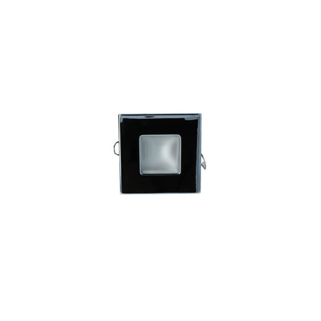Mega LED - Anafi Square Downlight Fixture - For G4 LED Bulb Chromed Brass Trim And Frosted Glass — Quality Boat Parts