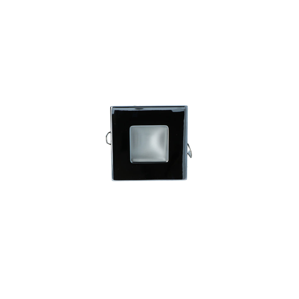 Mega LED - Anafi Square Downlight Fixture - For G4 LED Bulb Chromed Brass Trim And Frosted Glass — Quality Boat Parts