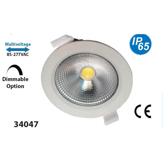 Mega LED - LED Downlight - 7W, Waterproof LED Recessed Ceiling Light, 85-277V AC (34047) — Quality Boat Parts