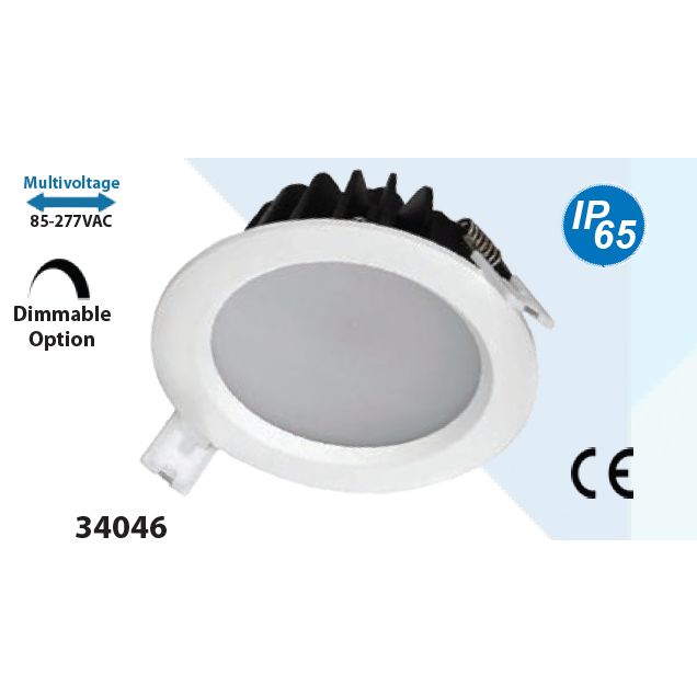 Mega LED - 34046 LED Downlight - 7W, Waterproof LED Recessed Ceiling Light, Beam Angle 120°, 85-277V AC (34046) — Quality Boat Parts