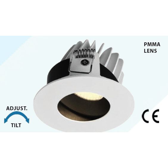 Mega LED - LED Downlight - 10W, Adjustable Tilt, 550Lm, 2700K, Beam Angle 30°, Voltage 120V AC (30506) — Quality Boat Parts