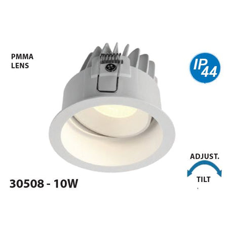 Mega LED - LED Downlight - 10W, Antiglare PMMA Lens, 730Lm, 2700K, Beam Angle 60º, 220V AC (30508) — Quality Boat Parts