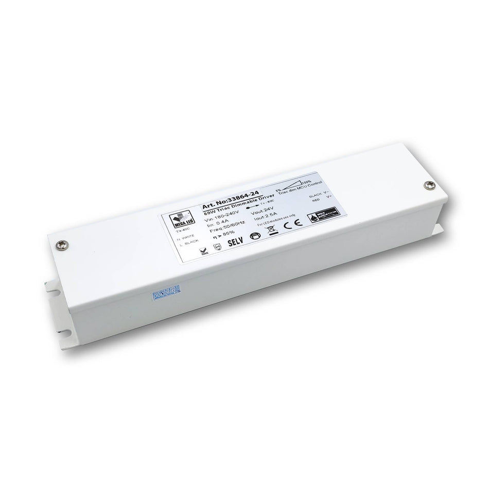 Mega LED - Special Power Driver - 180-240V AC, 24V DC, 2.50A/24V, 60W (33864-24) — Quality Boat Parts