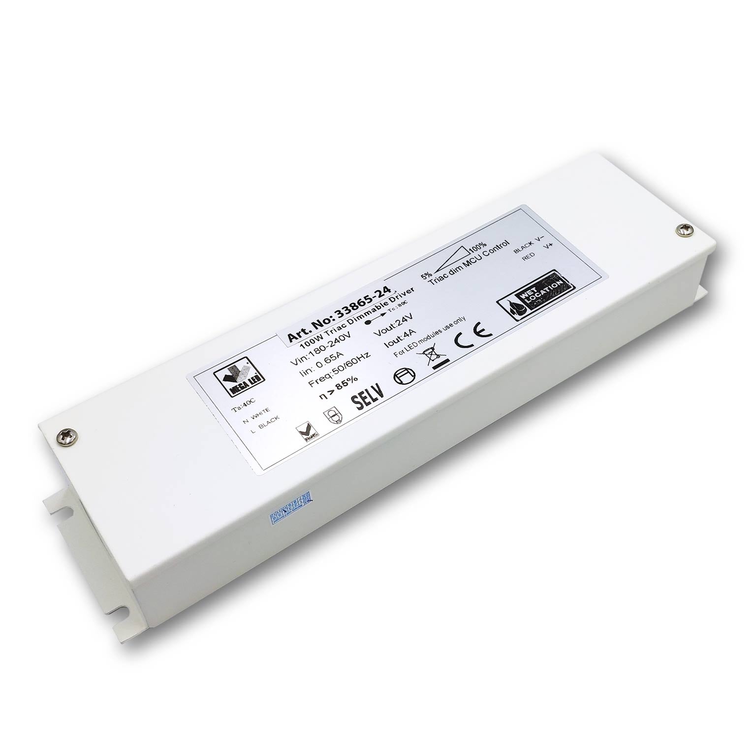 Mega LED - Special Driver - 180-240V AC, 24V DC, 4.16A/24V, 100W (33865-24) — Quality Boat Parts