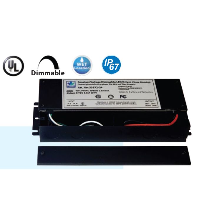Mega LED - Dimmable Driver - 100-277V AC, 24VDC, 8.33A/24V, 200W (33872-24) — Quality Boat Parts