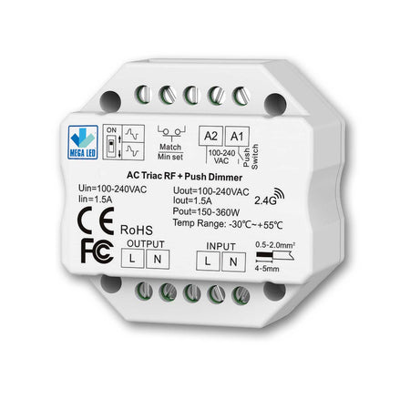 Mega LED - Electronic TRIAC Dimmer - For RF Remote, Input 100-240V AC, 1.5A Max For 1 Channel (32527) — Quality Boat Parts