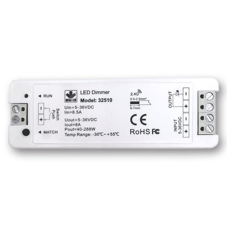 Mega LED - Electronic Dimmer - For RF Remote, Input 5-36V DC, 8A Max 40-288 Watt (36V DC) — Quality Boat Parts