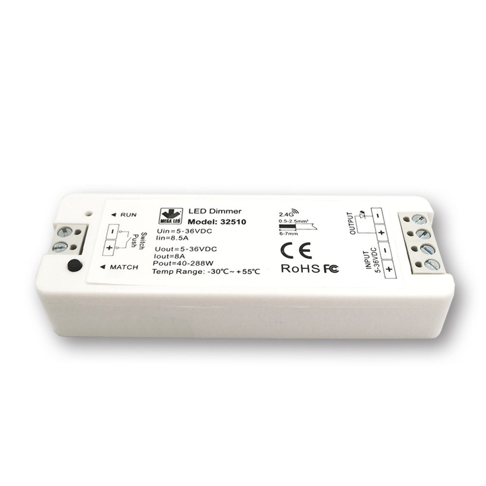 Mega LED - Electronic Dimmer - For RF Remote, Input 5-36V DC, 8A Max 40-288 Watt (36V DC) — Quality Boat Parts