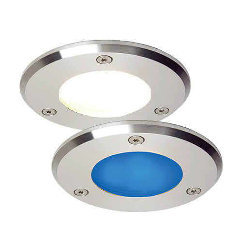 Imtra - Emden-Medium LED Downlight - Stainless Steel, Warm White/Blue, 10-30VDC, IP67, 3.0W (ILPB23303605) — Quality Boat Parts