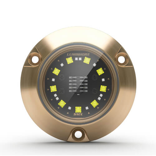 Lumishore - M-Series Supra SMX23 Underwater Light - White/Blue, 30W, 12VDC, Bronze (LM600313) — Quality Boat Parts