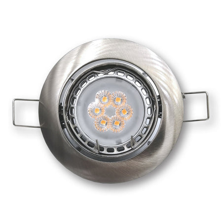 Mega LED - Downlight Fixture - Aluminum Alloy, Adjustable Beam, For MR16 or GU10, Inox Finish (HYDRA) — Quality Boat Parts