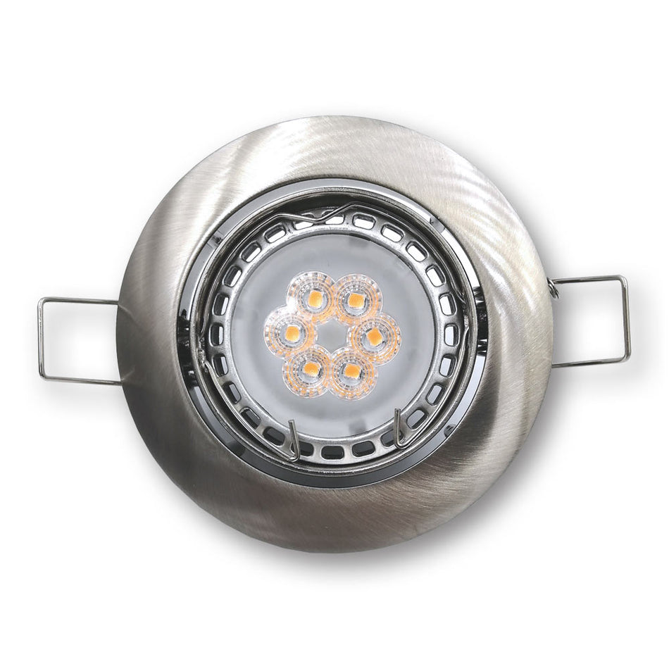 Mega LED - Downlight Fixture - Aluminum Alloy, Adjustable Beam, For MR16 or GU10, Inox Finish (HYDRA) — Quality Boat Parts
