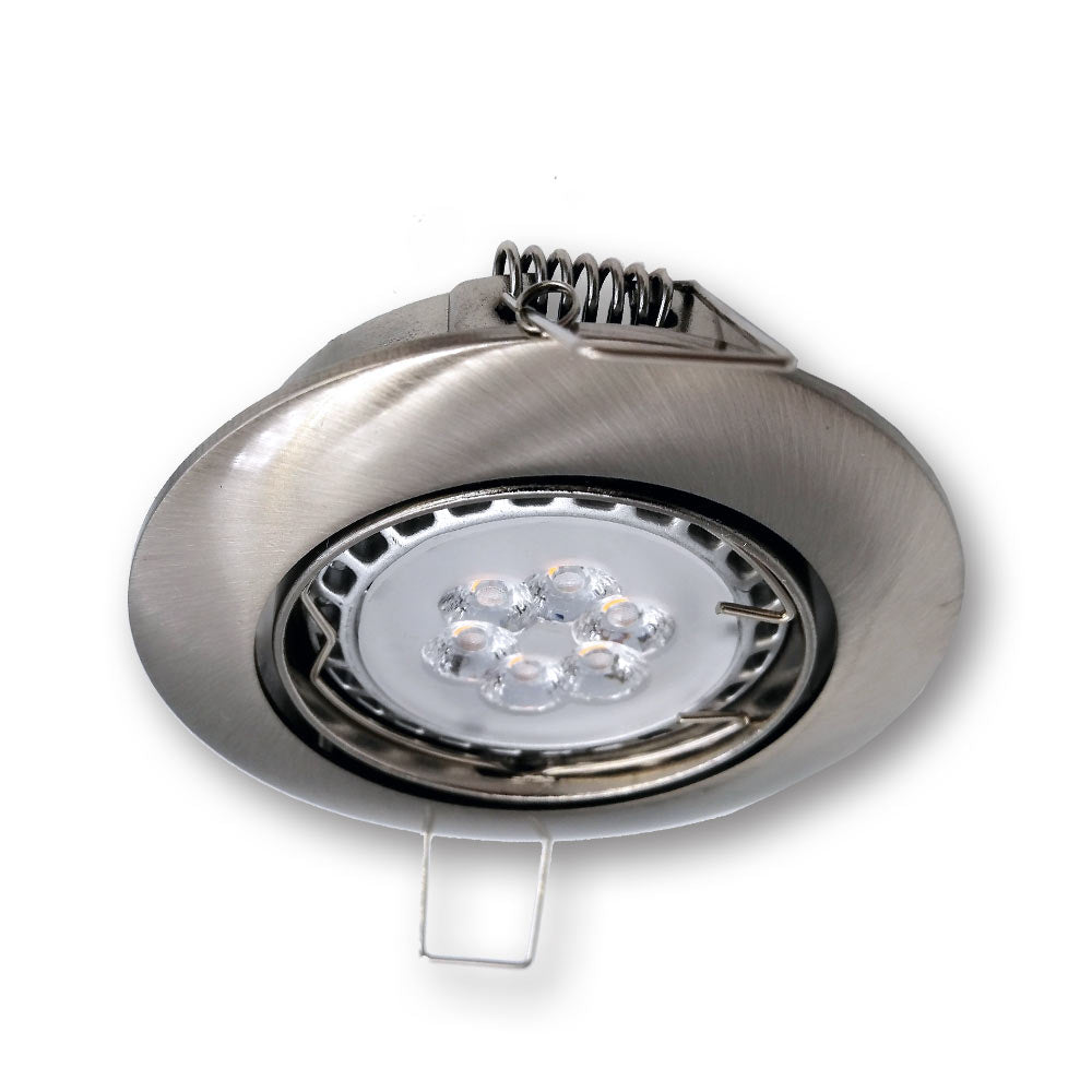 Mega LED - Downlight Fixture - Aluminum Alloy, Adjustable Beam, For MR16 or GU10, Inox Finish (HYDRA) — Quality Boat Parts