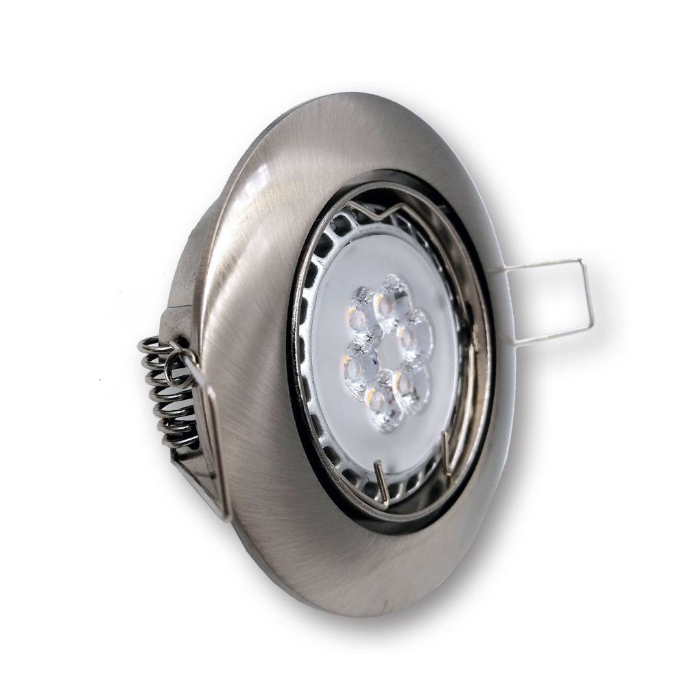 Mega LED - Downlight Fixture - Aluminum Alloy, Adjustable Beam, For MR16 or GU10, Inox Finish (HYDRA) — Quality Boat Parts