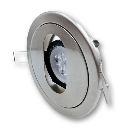 Mega LED - Corfu Downlight Fixture - Aluminum Alloy, For MR16 or GU10 Bulbs, Satin Chrome Trim Finish (CORFU-CH) — Quality Boat Parts