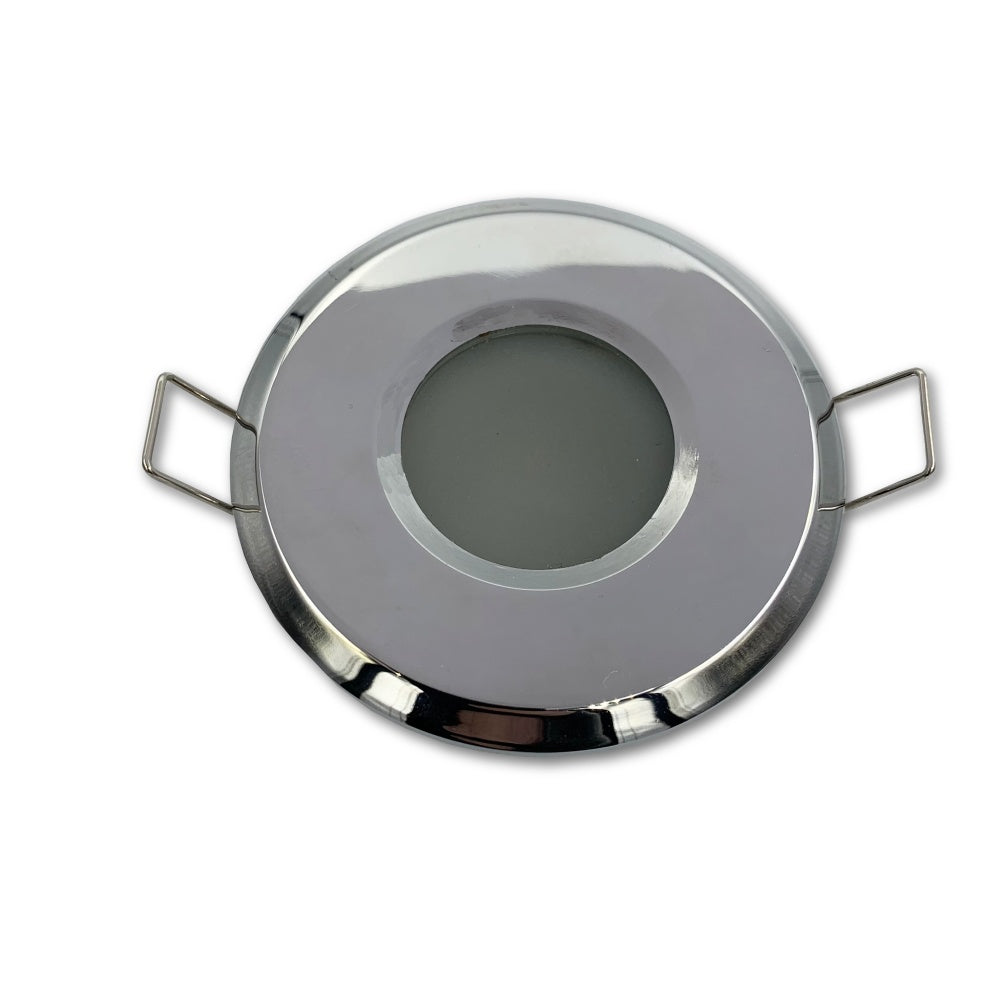 Mega LED - Sifnos-P LED Downlight - Aluminum Alloy, Frosted Glass, For MR16 or GU10 Bulbs, Polished Chrome Finish (SIFNOS-P) — Quality Boat Parts