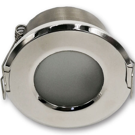 Mega LED - Downlight Fixture - Stainless Steel 316, Frosted Glass, For MR16 or GU10 Bulbs, Inox Finish (SIFNOS-X) — Quality Boat Parts