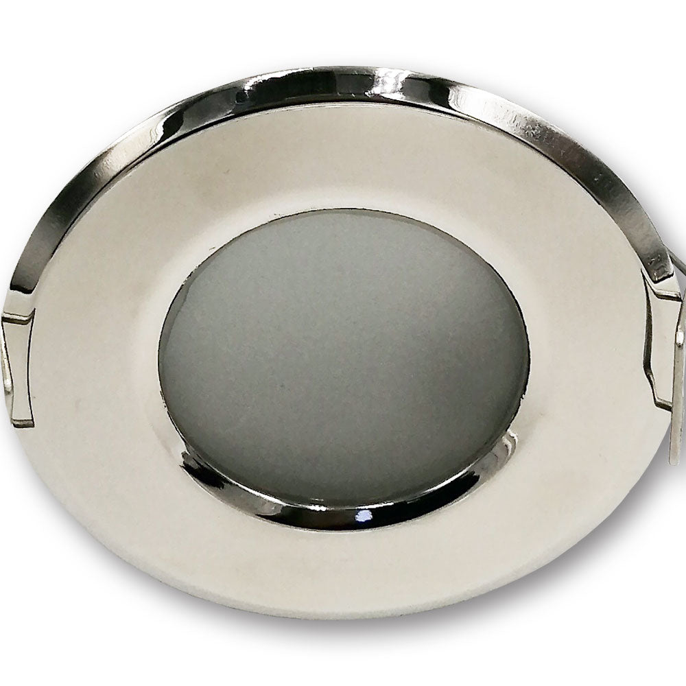 Mega LED - Downlight Fixture - Stainless Steel 316, Frosted Glass, For MR16 or GU10 Bulbs, Inox Finish (SIFNOS-X) — Quality Boat Parts