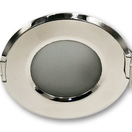 Mega LED - Downlight Fixture - Stainless Steel 316, Frosted Glass, For MR16 or GU10 Bulbs, Inox Finish (SIFNOS-X) — Quality Boat Parts