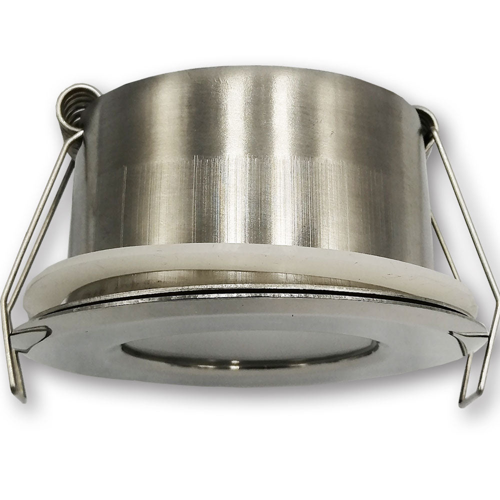 Mega LED - Downlight Fixture - Stainless Steel 316, Frosted Glass, For MR16 or GU10 Bulbs, Inox Finish (SIFNOS-X) — Quality Boat Parts