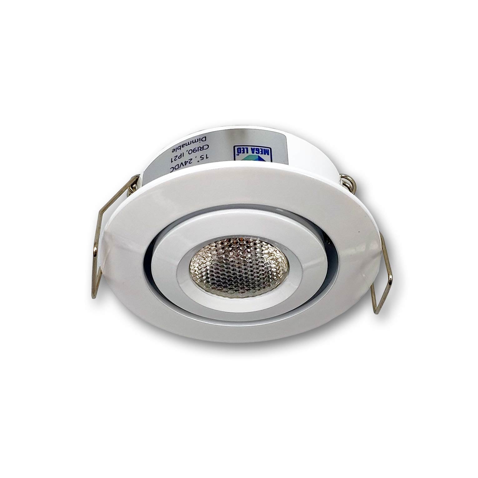 Mega LED - LED Downlight - 3W, 210 Lumens, 3000K, 24V DC, White Finish Aluminum Housing (CIRO-WW) — Quality Boat Parts