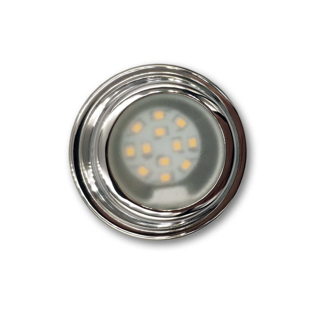 Mega LED - LED Downlight - 2W, G4 LED Bulb, 200 Lm, 3000K, Stainless Steel Bezel, Aluminum Base, 12-24V DC (PATMOS-WW) — Quality Boat Parts