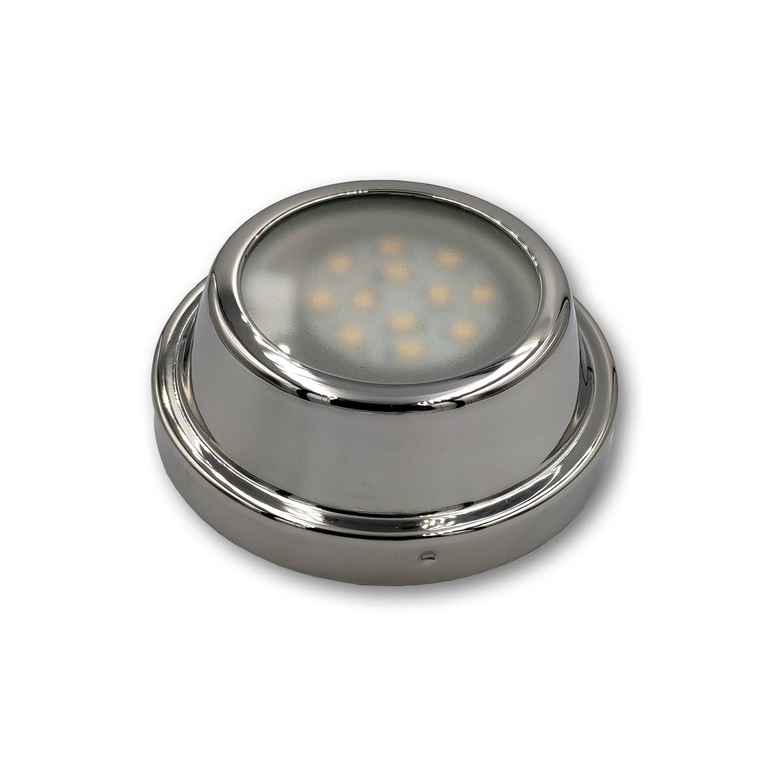 Mega LED - LED Downlight - 2W, G4 LED Bulb, 200 Lm, 3000K, Stainless Steel Bezel, Aluminum Base, 12-24V DC (PATMOS-WW) — Quality Boat Parts