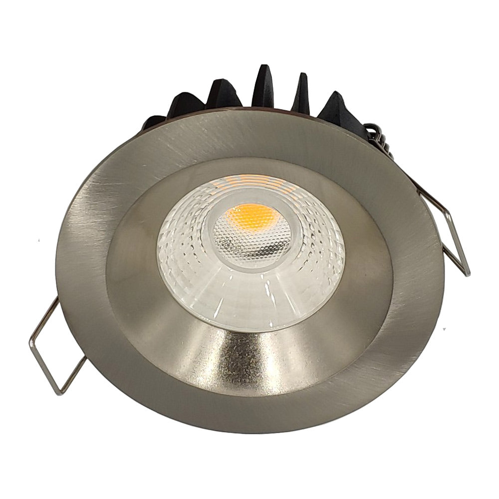 Mega LED - LED Downlight - 7W, 600 Lumens, Warm White 3000K, Aluminum Housing, Satin Inox Trim, 10-30V DC (VOULA-BG) — Quality Boat Parts