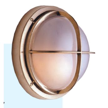 Mega LED - Docking Light - Wall or Ceiling Type, Nautical Style Light, Polished Brass, For E26 / E27 Bulbs, IP54 (30117) — Quality Boat Parts