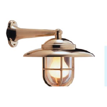 Mega LED - Docking Light - Wall Type, Nautical Style Light, From Polished Brass, For E26 / E27 Bulbs, IP55 (30104) — Quality Boat Parts