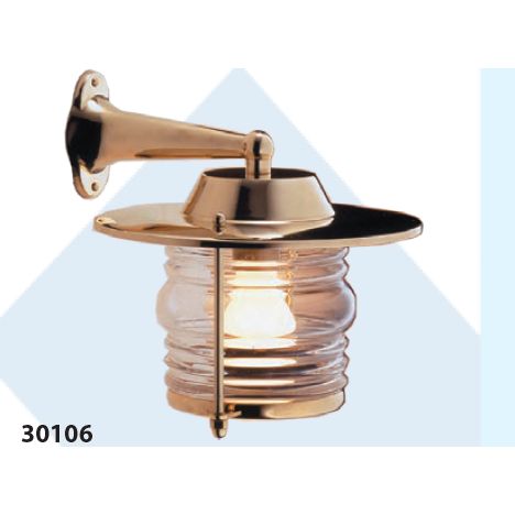 Mega LED - Docking Light - Wall "Nautical" Style Light, Polished Brass, for E26/E27 Bulbs, IP43 (30106) — Quality Boat Parts