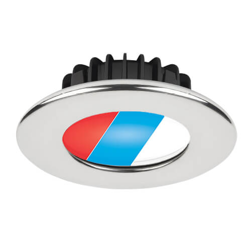 Imtra - Ripple PowerLED Tri-Color Downlight - 10-40VDC, Polished Stainless Steel, Red/Blue/Cool White, 5.0W, IP65 (ILIM63801) — Quality Boat Parts