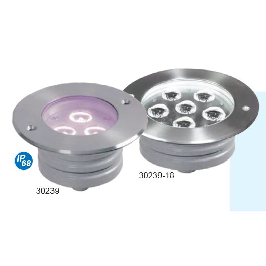 Mega LED - LED In-Ground Waterproof Light - Stainless Steel 316, 6x3W, 15/20/25/30 or 45º, Depth 90mm (30239-18) — Quality Boat Parts