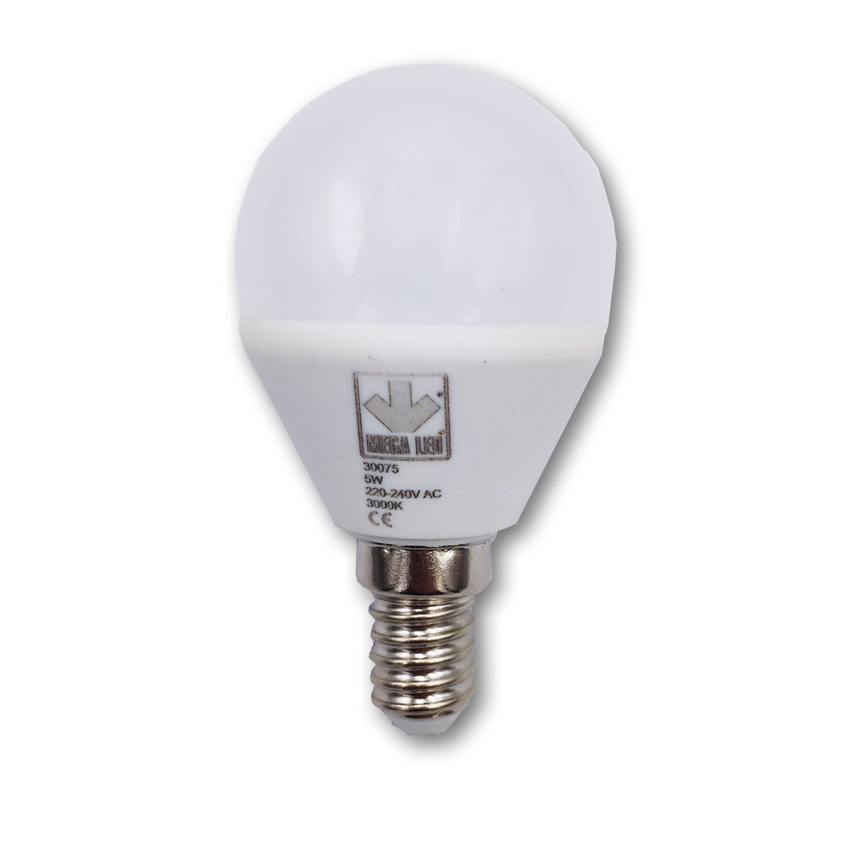 Mega LED - LED Replacement Bulb - E14 Type, 5.0 Watt, 500 Lumens, 220-240V AC, Beam Angle 200º, 3000K (30075) — Quality Boat Parts