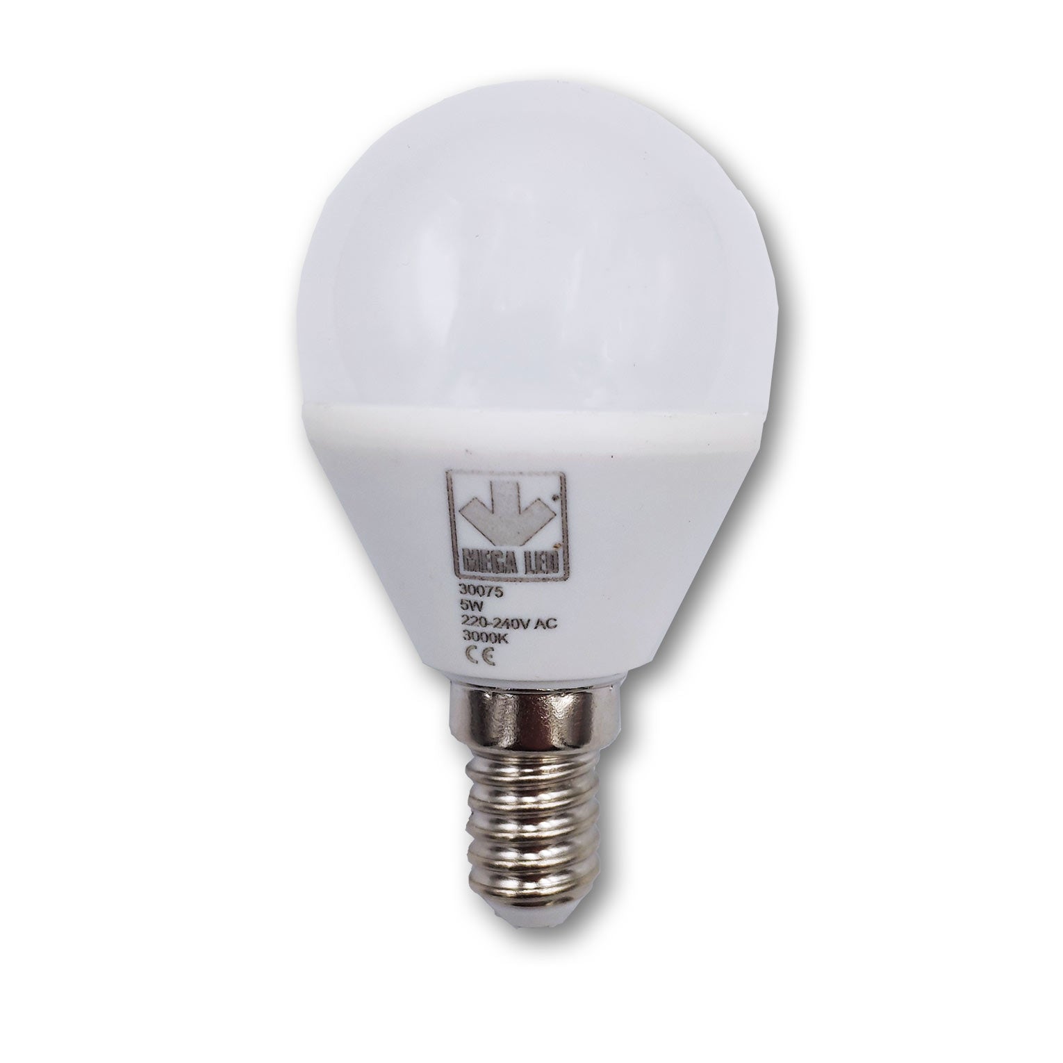 Mega LED - LED Replacement Bulb - E14 Type, 5.0 Watt, 500 Lumens, 220-240V AC, Beam Angle 200º, 3000K (30075) — Quality Boat Parts